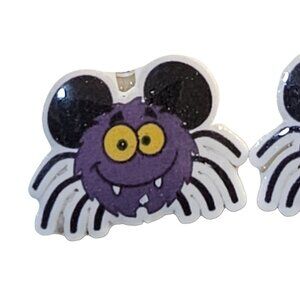 Acrylic Spider With Mouse Ears Post Earrings - New